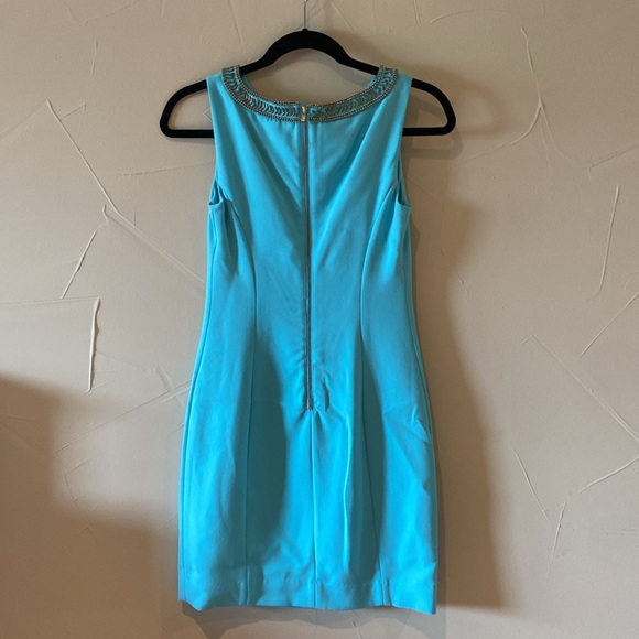 Lilly Pulitzer Baby Blue Mini Dress with Beaded Cut Out Neckline - Picture 5 of 12